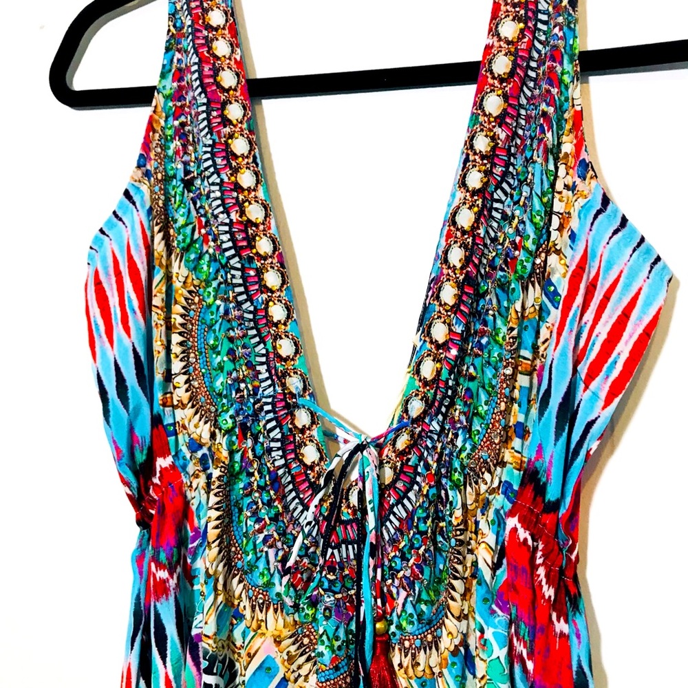 Blingy Multicolored Halter Dress